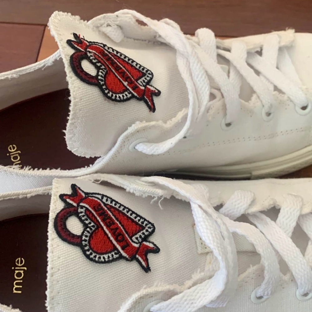 MAJE white "LOVE ME" sneakers 9.5 - Picture 5 of 11